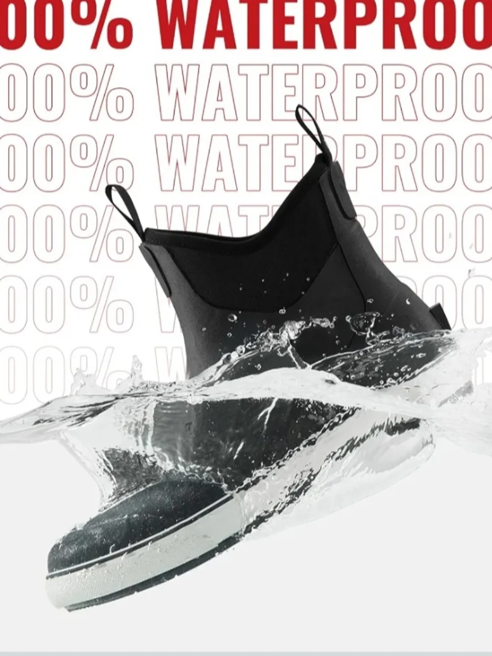 Piscifun Men’ s Deck Boots, Waterproof Fishing Rain Boots, Anti-Slip Rubber Boot